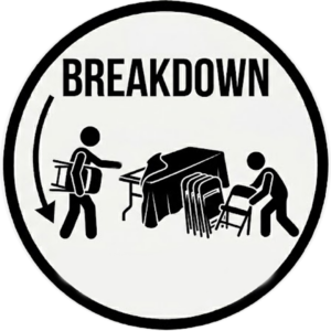 Table and chair breakdown service Event table and chair cleanup Party rental breakdown service